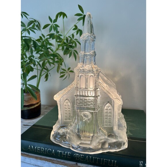 Rare Tall Vintage 1992 Glass Light Up Church Christmas / Holiday / Country Home - Picture 9 of 14